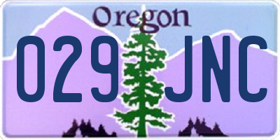 OR license plate 029JNC