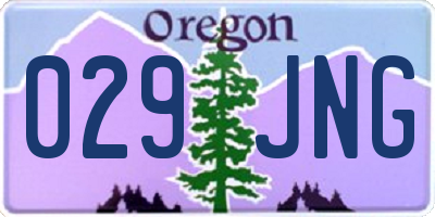 OR license plate 029JNG