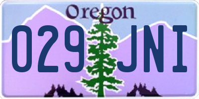 OR license plate 029JNI