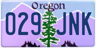 OR license plate 029JNK