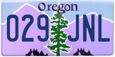 OR license plate 029JNL