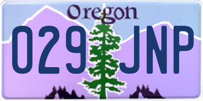 OR license plate 029JNP