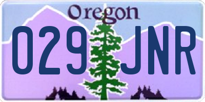 OR license plate 029JNR