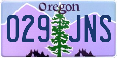 OR license plate 029JNS
