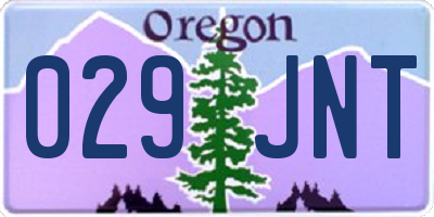 OR license plate 029JNT