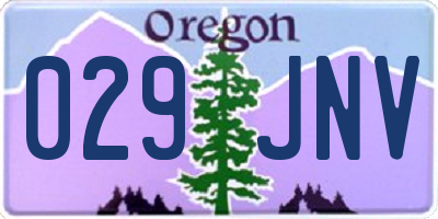 OR license plate 029JNV