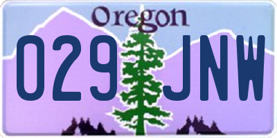 OR license plate 029JNW