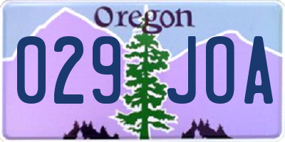 OR license plate 029JOA