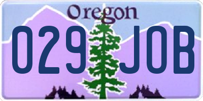 OR license plate 029JOB