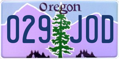 OR license plate 029JOD