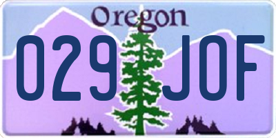 OR license plate 029JOF