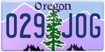 OR license plate 029JOG