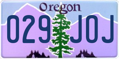 OR license plate 029JOJ