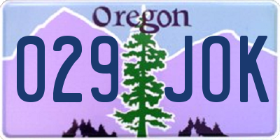 OR license plate 029JOK