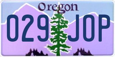 OR license plate 029JOP