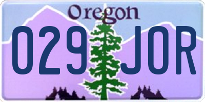 OR license plate 029JOR