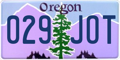 OR license plate 029JOT