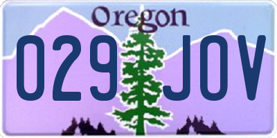 OR license plate 029JOV
