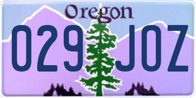 OR license plate 029JOZ