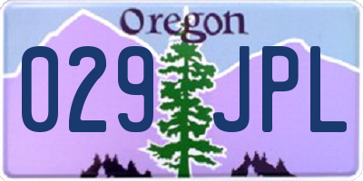 OR license plate 029JPL