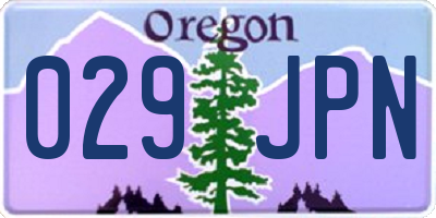 OR license plate 029JPN