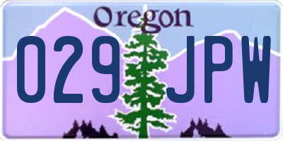 OR license plate 029JPW