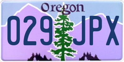 OR license plate 029JPX