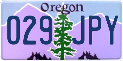 OR license plate 029JPY