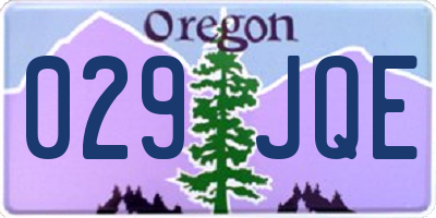 OR license plate 029JQE