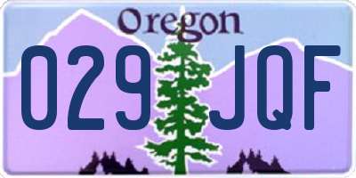 OR license plate 029JQF