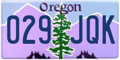 OR license plate 029JQK