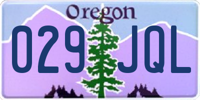 OR license plate 029JQL
