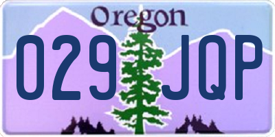 OR license plate 029JQP