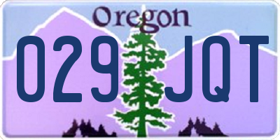 OR license plate 029JQT