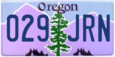 OR license plate 029JRN