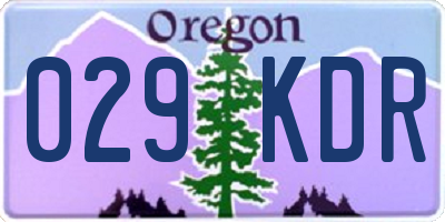 OR license plate 029KDR