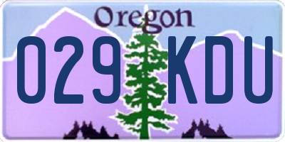 OR license plate 029KDU