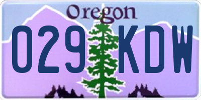OR license plate 029KDW
