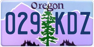 OR license plate 029KDZ