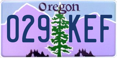 OR license plate 029KEF