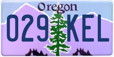 OR license plate 029KEL