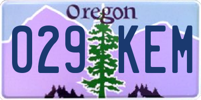 OR license plate 029KEM