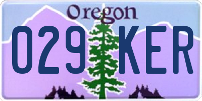 OR license plate 029KER