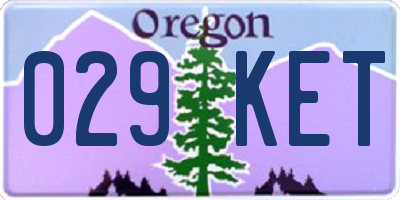 OR license plate 029KET