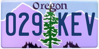 OR license plate 029KEV