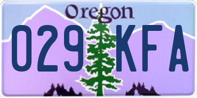 OR license plate 029KFA