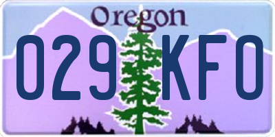 OR license plate 029KFO