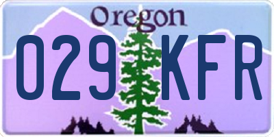 OR license plate 029KFR