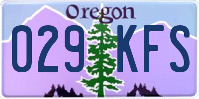 OR license plate 029KFS