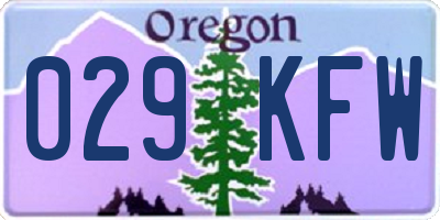 OR license plate 029KFW